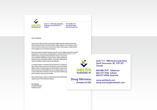 Vectis Technologies Business Stationery Design