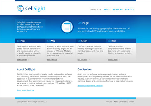 Cellsight software website design